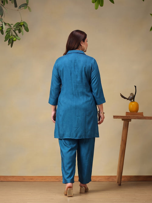 Plus Size Beautiful Embroidered Tunic with Trousers