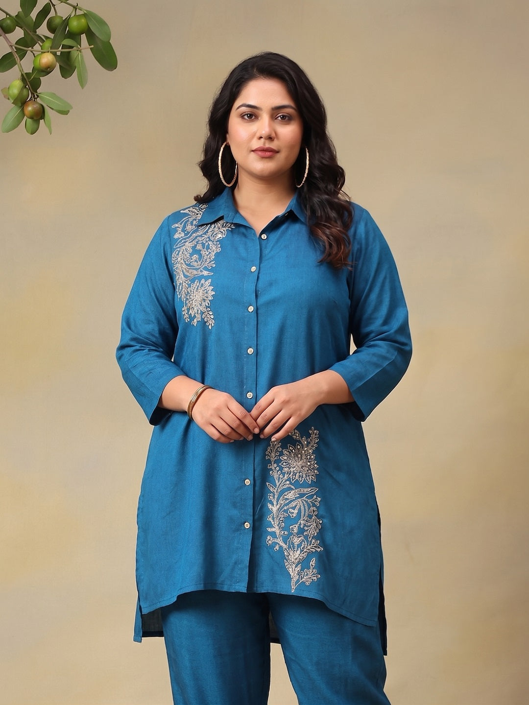 Plus Size Beautiful Embroidered Tunic with Trousers